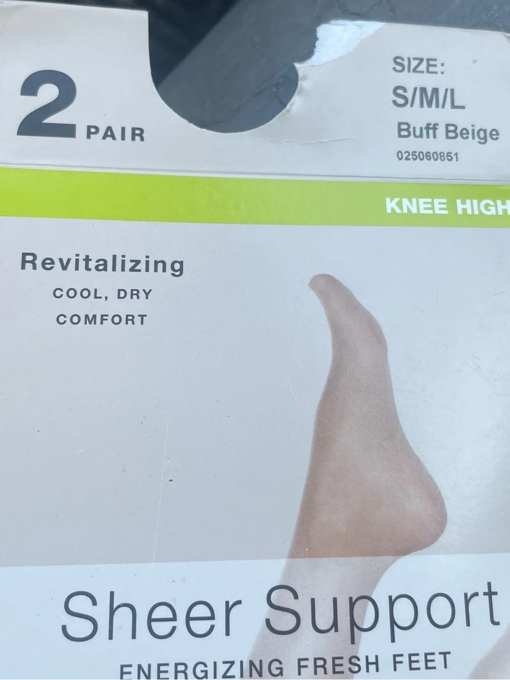 Hanes Sheer Support Knee Highs in Buff Beige 95-165lbs